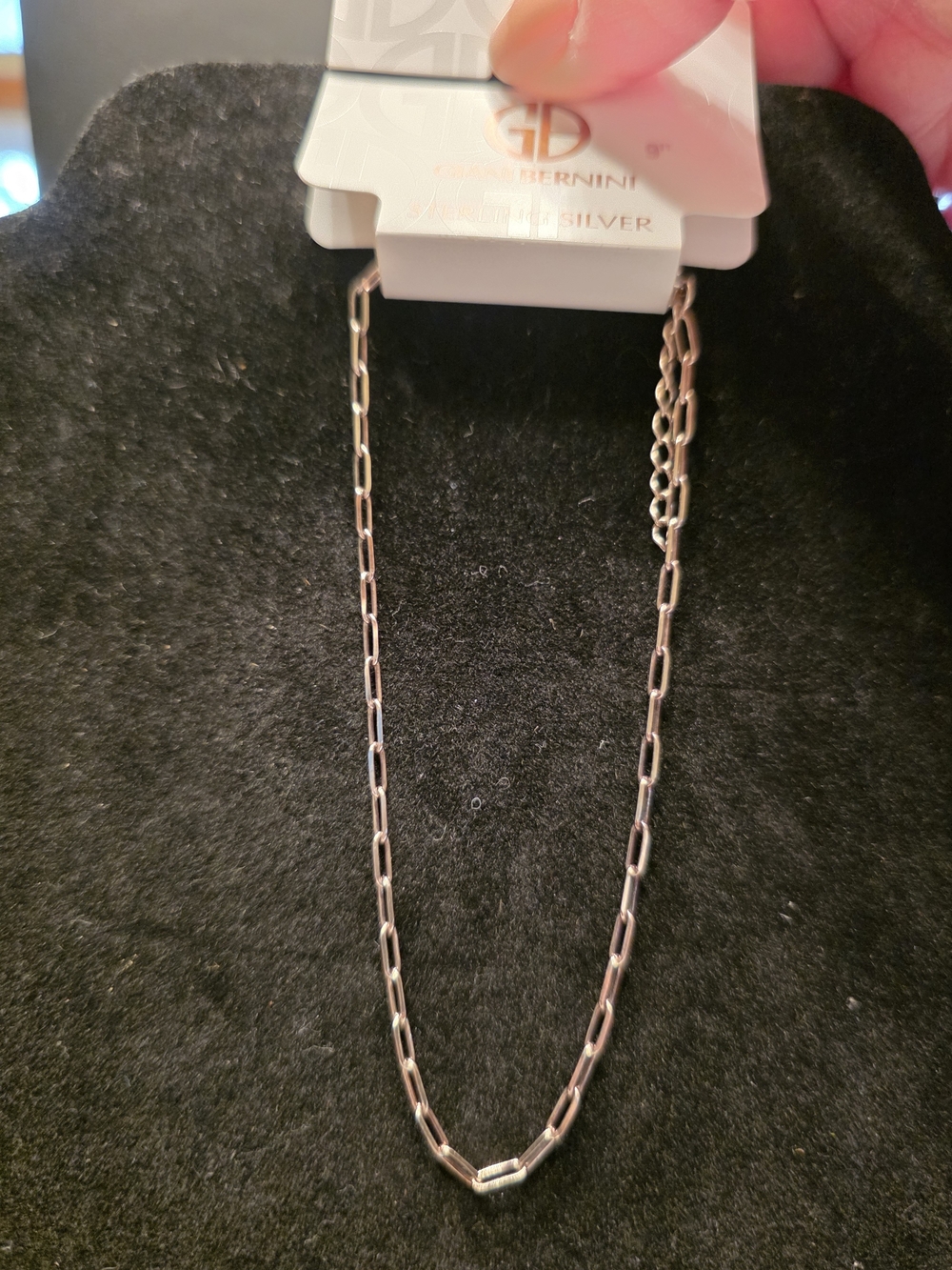 #381 Giani Bernini Silver-Tone Paperclip Chain Ankle Bracelet